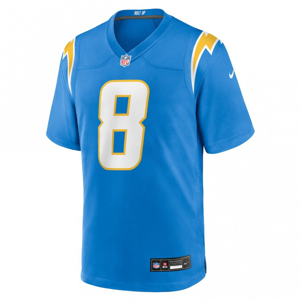 Omarion Hampton Los Angeles Chargers Nike 2025 NFL Draft First Round Pick Game Jersey - Powder Blue-GridironStore